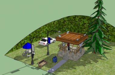 Sketchup景观模型|花园景观,亭子景观,现代风格-BIM建筑网