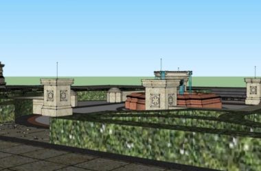 Sketchup景观模型|广场景观,欧式风格,古典风格-BIM建筑网