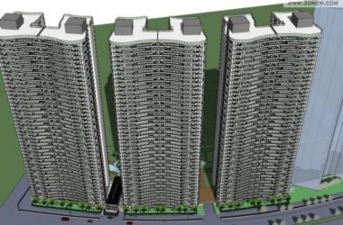 Sketchup住宅模型|超高层住宅,现代风格-BIM建筑网