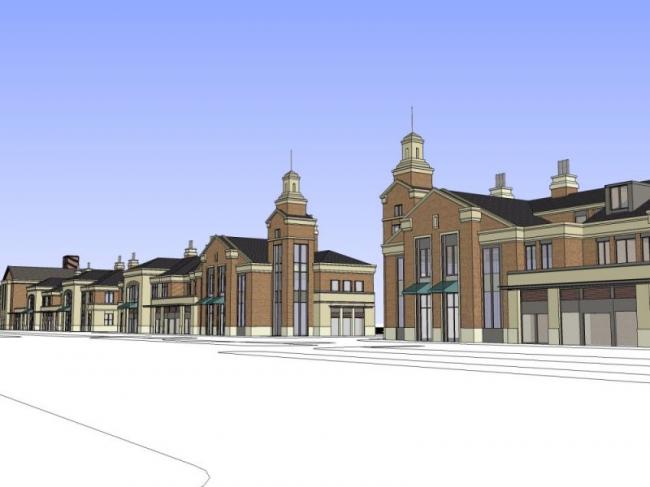 Sketchup商业模型|多层商业街,英式风格 Sketchup商业模型|多层商业街,英式风格