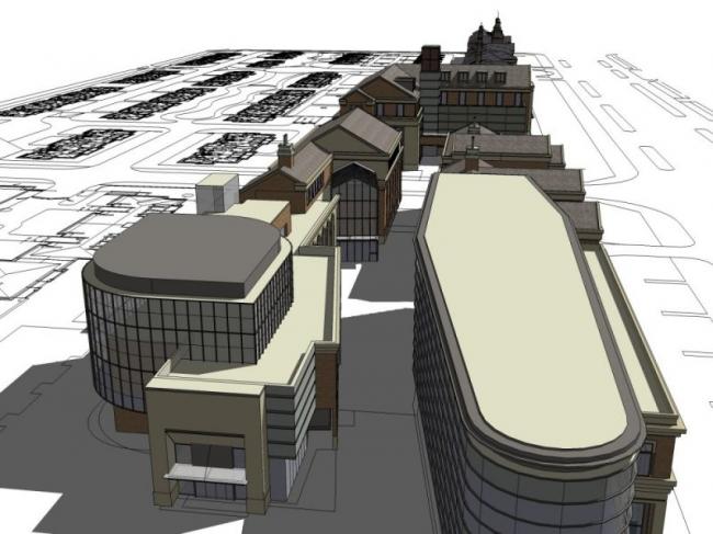 Sketchup商业模型|多层商业街,英式风格 Sketchup商业模型|多层商业街,英式风格