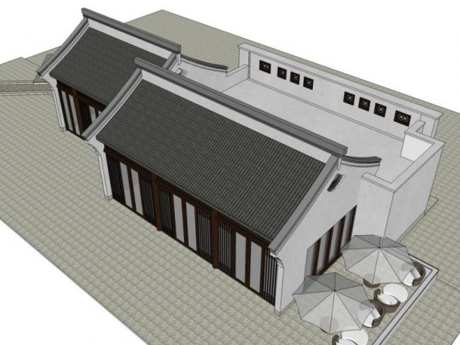 Sketchup商业模型|餐厅,中式风格 Sketchup商业模型|餐厅,中式风格