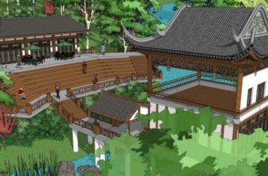 Sketchup商业模型|会所,中式风格-BIM建筑网