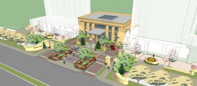 Sketchup住宅模型|小区入口,欧式风格 Sketchup住宅模型|小区入口,欧式风格