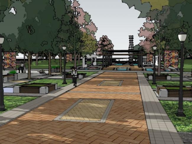 Sketchup景观模型|入口广场,现代风格 Sketchup景观模型|入口广场,现代风格
