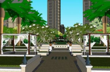 Sketchup景观模型|小区景观,住宅景观,古典风格-BIM建筑网