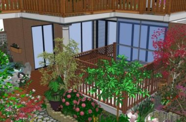 Sketchup景观模型|庭院花园,中式风格-BIM建筑网