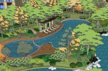 Sketchup景观模型|小区景观,住宅景观,古典风格-BIM建筑网