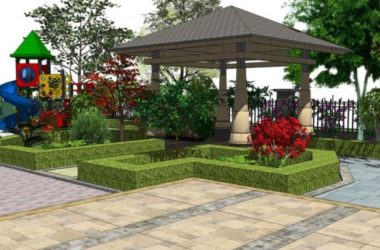 Sketchup景观模型|庭院花园,新中式风格-BIM建筑网