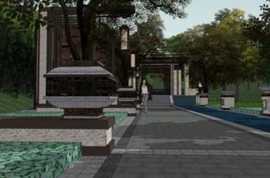 Sketchup景观模型|庭院景观,古典风格-BIM建筑网
