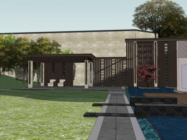 Sketchup景观模型|庭院景观,古典风格 Sketchup景观模型|庭院景观,古典风格