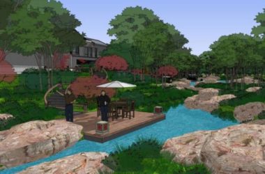 Sketchup景观模型|小区景观,住宅景观,现代中式风格-BIM建筑网