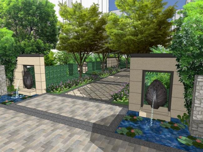 Sketchup景观模型|庭院景观,古典风格 Sketchup景观模型|庭院景观,古典风格