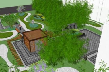 Sketchup景观模型|庭院景观,新中式风格-BIM建筑网