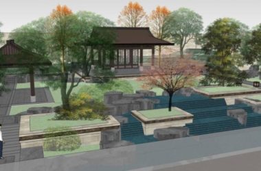 Sketchup景观模型|庭院景观,中式风格-BIM建筑网