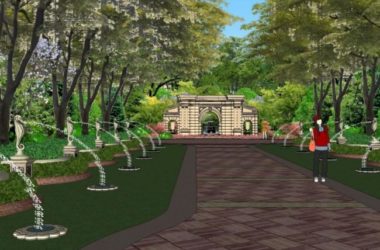 Sketchup景观模型|小区景观,住宅景观,古典风格-BIM建筑网