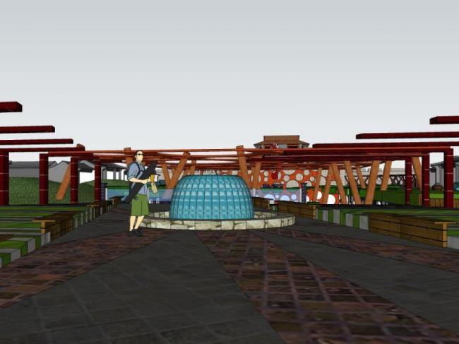Sketchup景观模型|广场景观,现代风格 Sketchup景观模型|广场景观,现代风格