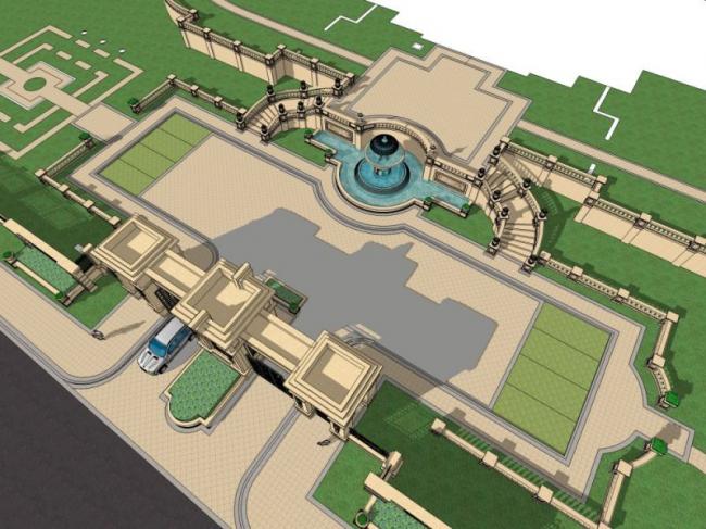 Sketchup景观模型|广场景观,古典风格 Sketchup景观模型|广场景观,古典风格