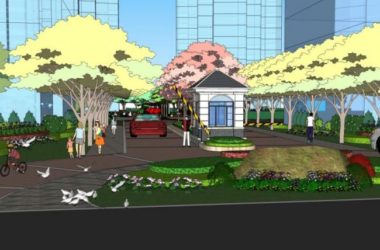 Sketchup景观模型|住宅景观,小区景观,现代中式风格-BIM建筑网