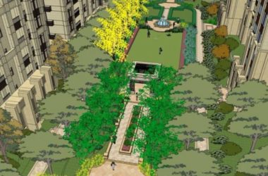 Sketchup景观模型|小区景观,住宅景观,古典风格-BIM建筑网