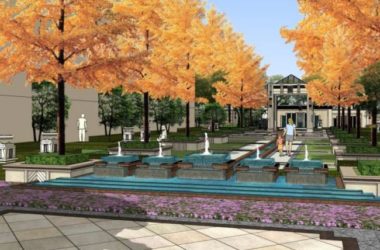Sketchup景观模型|小区景观,住宅景观,古典风格-BIM建筑网