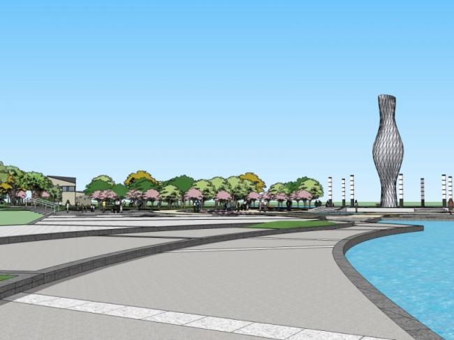 Sketchup景观模型|广场景观,现代风格 Sketchup景观模型|广场景观,现代风格