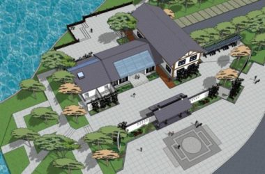 Sketchup景观模型|滨水景观,现代中式风格-BIM建筑网
