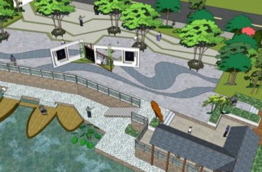 Sketchup景观模型|广场景观,现代中式风格-BIM建筑网