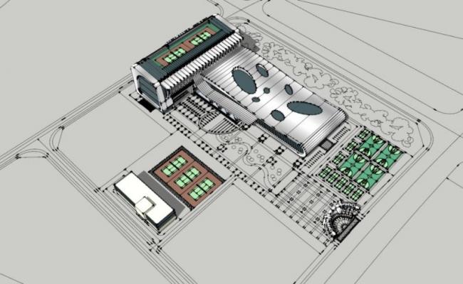 Sketchup体育馆模型|多层体育馆,现代风格 Sketchup体育馆模型|多层体育馆,现代风格