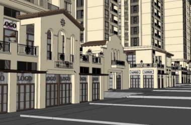 Sketchup商业模型|多层商业街,古典风格-BIM建筑网