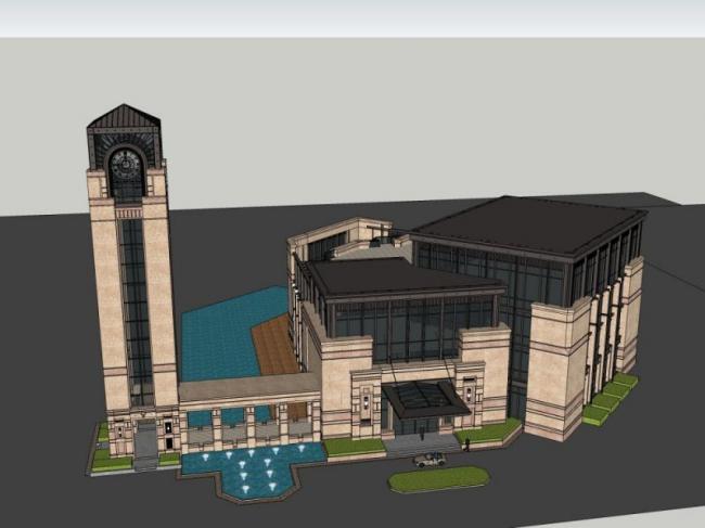 Sketchup商业模型|多层会所,现代风格 Sketchup商业模型|多层会所,现代风格