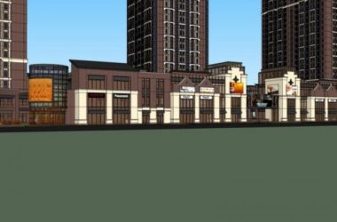 Sketchup综合体模型|多高层商住综合体,住宅,底层商业,古典风格-BIM建筑网