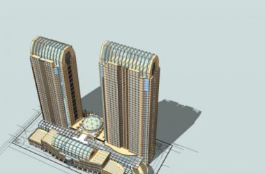 Sketchup酒店模型|超高层酒店,西方新古典风格-BIM建筑网