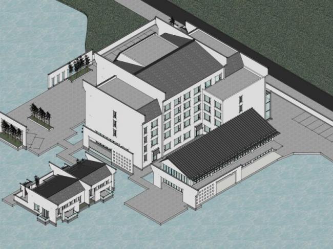 Sketchup商业模型|多层会所,现代中式风格 Sketchup商业模型|多层会所,现代中式风格