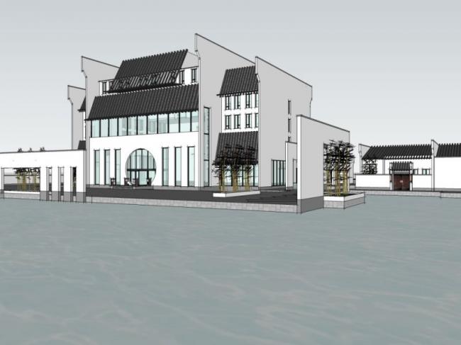 Sketchup商业模型|多层会所,现代中式风格 Sketchup商业模型|多层会所,现代中式风格