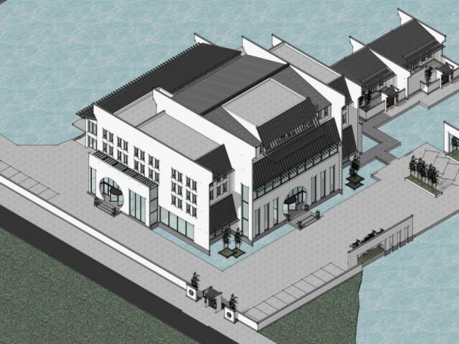 Sketchup商业模型|多层会所,现代中式风格 Sketchup商业模型|多层会所,现代中式风格