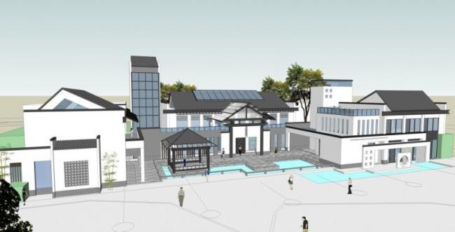 Sketchup商业模型|低层会所,现代中式风格 Sketchup商业模型|低层会所,现代中式风格