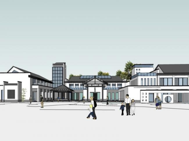 Sketchup商业模型|低层会所,现代中式风格 Sketchup商业模型|低层会所,现代中式风格