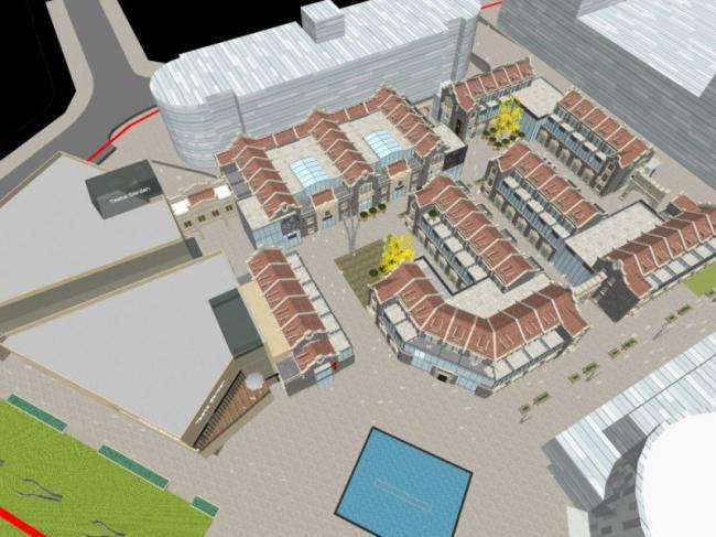 Sketchup商业模型|多层商业街,现代风格 Sketchup商业模型|多层商业街,现代风格