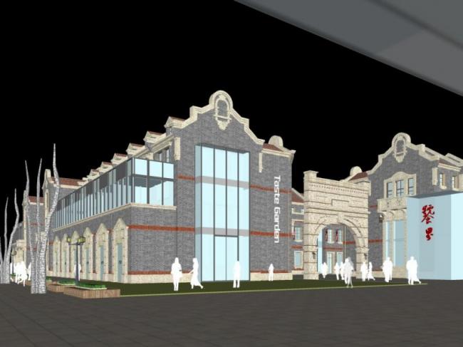 Sketchup商业模型|多层商业街,现代风格 Sketchup商业模型|多层商业街,现代风格