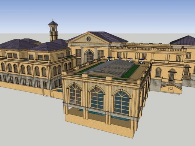 Sketchup商业模型|多层会所,欧式古典风格 Sketchup商业模型|多层会所,欧式古典风格