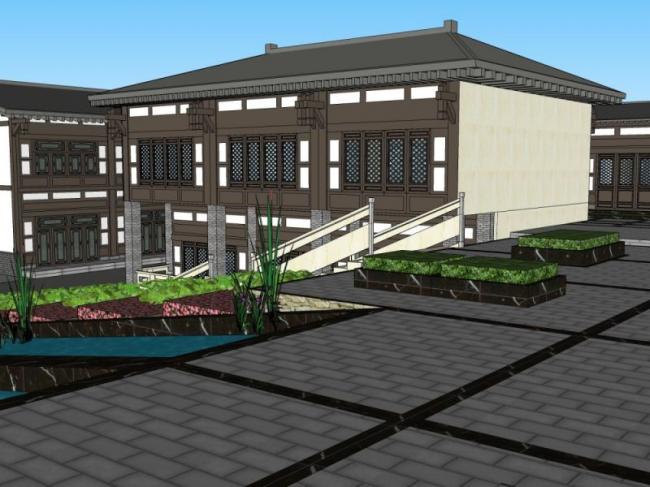 Sketchup商业模型|多层古镇,中式风格 Sketchup商业模型|多层古镇,中式风格