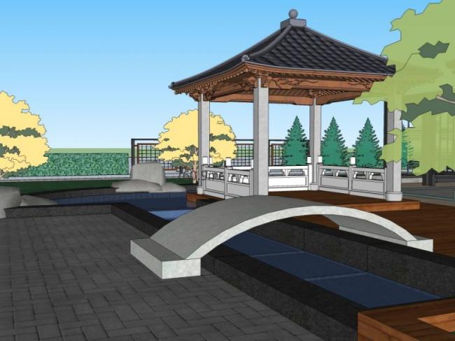 Sketchup景观模型|屋顶花园景观,中式风格 Sketchup景观模型|屋顶花园景观,中式风格