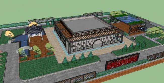 Sketchup景观模型|屋顶花园景观,中式风格 Sketchup景观模型|屋顶花园景观,中式风格