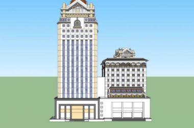Sketchup酒店模型|高层酒店,古典风格-BIM建筑网