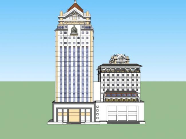 Sketchup酒店模型|高层酒店,古典风格 Sketchup酒店模型|高层酒店,古典风格