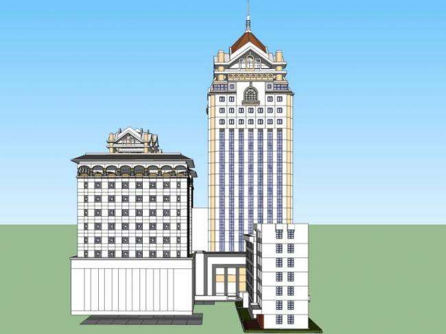 Sketchup酒店模型|高层酒店,古典风格 Sketchup酒店模型|高层酒店,古典风格
