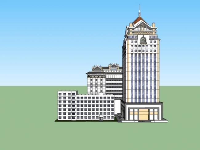 Sketchup酒店模型|高层酒店,古典风格 Sketchup酒店模型|高层酒店,古典风格