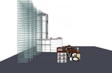 Sketchup酒店模型|高层酒店及商业街,西班牙风格-BIM建筑网
