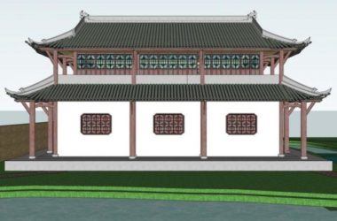 Sketchup古建筑模型|多层鼓楼,仿古,中式风格,古建-BIM建筑网